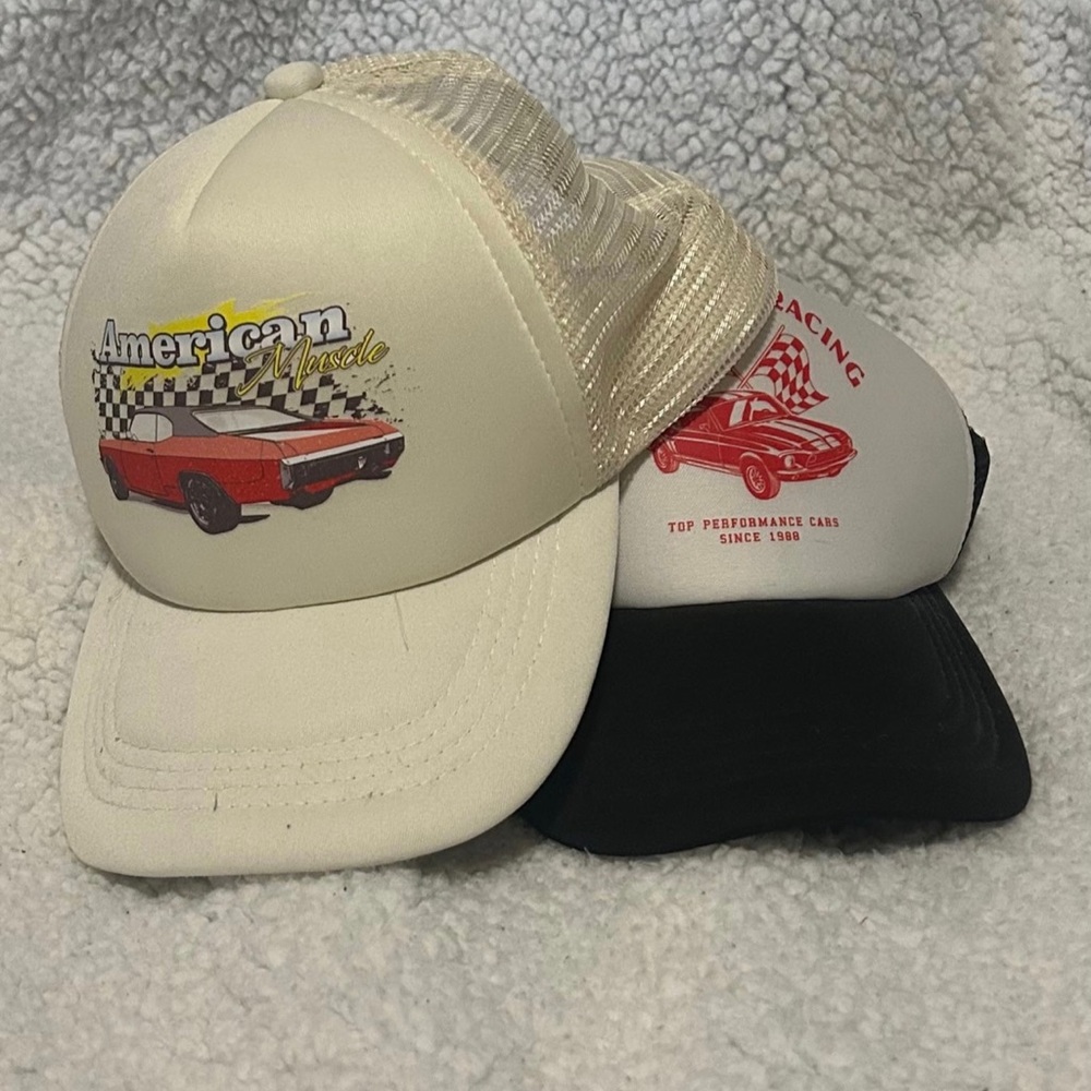 White and Black trucker hat from pacsun